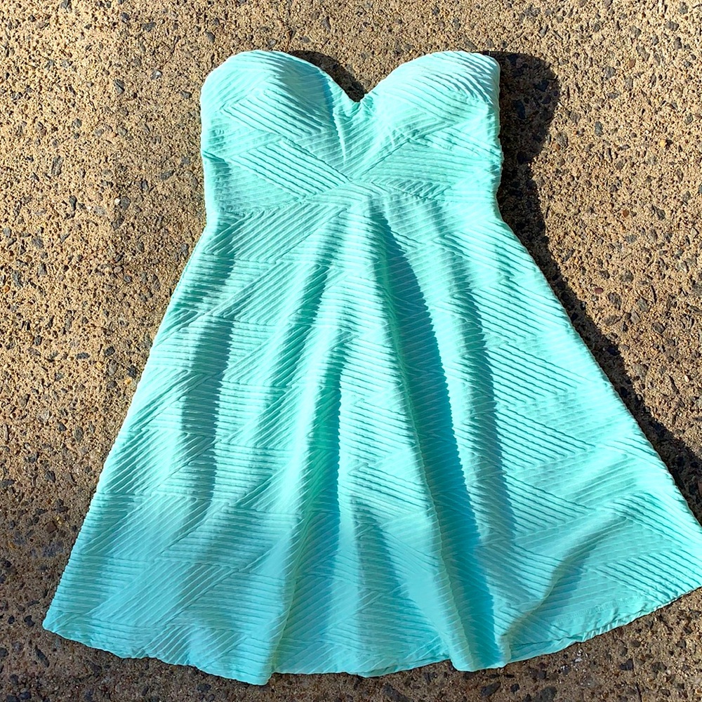 Mint Blue Green Strapless Dress